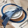 Plum & Post Jute Coil Oval Placemats, Set of 8 - Natural/Navy - 4 of 4