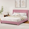 Vipbear Queen Size Boucle Bed Frame,Upholstered Teddy Fabric Bed Frame with Headboard, Adjustable Headboard, Easy Assembly - 2 of 4