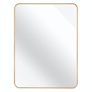GlasFlength Decorative Wall Mirrors Rectangular Accent Mirror Wall Mirror Polished Mirror Decorative Mirror for Living Room, Gold, 40"*30"*1.1" - 1 of 4