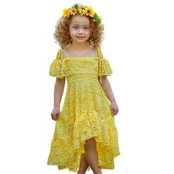 Girls You Are My Sunshine Cold Shoulder Maxi Sundress - Mia Belle Girls