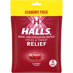 Halls Cough Drops - Cherry - 80ct