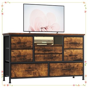 Jojoka 8 Dresser TV Stand with Power Outlet & LED Light, 47'' Wide TV Stand with 8 Deep Drawers for Bedroom - 1 of 4