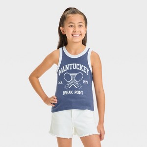 Grayson Threads Kids Big Girl Tank Top - Navy Blue - 1 of 4
