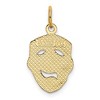 Black Bow Jewelry 14k Yellow Gold Comedy / Tragedy Mask Charm - 3 of 4