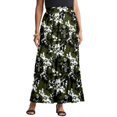 Jessica London Women's Plus Size Everyday Stretch Knit Maxi Skirt