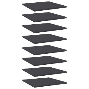 vidaXL Bookshelf Boards 8 pcs Gray 15.7 in.x15.7 in.x0.6 in. Engineered Wood - 1 of 4