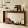 Resenkos Corrugated Storage Table, Narrow Sofa Console, Entranceway & Corridor, 70.1"L x 8.7"W x 35.5"H, Space-Saving Solution, MDF, - 2 of 4