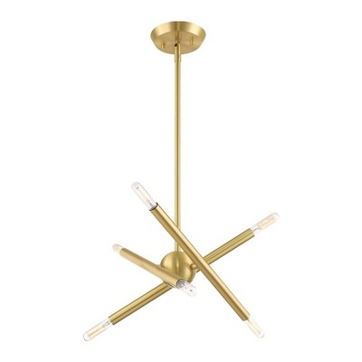 Soho Satin Brass Mini Sputnik 6-Light Chandelier