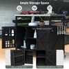 NAYSAYE Bar Serving Cart Outdoor Kitchen Island with Solid Wood Frame and Stainless Steel Top for Patio , Black, 50.25"*18.5"*36.25" - 4 of 4