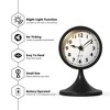 Aoibox 3" Cute Analog Alarm Clock, Small Retro Table Clock, Silent Metal Desk Clock with Light for Living Room Decor, Bedroom, Bedside, Shelf (Black) - 2 of 4