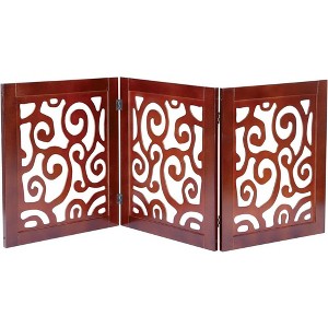 3-Section Adjustable and Scrolled Wooden Pet Gate by Etna - 1 of 4