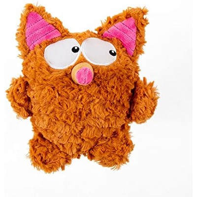 goDog PlayClean Bush Squeaky Plush Dog Toy with Odor-Eliminating Essential Oils, Chew Guard Technology - Brown, Large