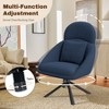 360° Swivel Accent Chair with Adjustable Rocking Function, Corduroy Upholstery & Metal Frame(Blue) - 3 of 4