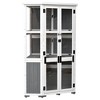 37“W Garden Wood Storage Cabinet Greenhouse Outdoor Tool Storage Shed Cold Frame with Waterproof-Roof and Lockable Door, Gray/Natural/White-ModernLuxe - 2 of 4