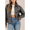 Women's Leather Bomber Jacket - Blu Pepper - 4 of 4