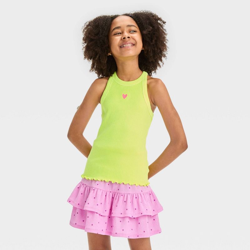 Girls&#39; High Neck Ribbed Tank Top - Cat &#38; Jack&#8482;, 1 of 5