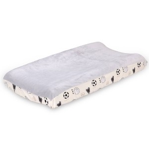 The Peanutshell Sports League Changing Pad Cover, Gray Beige