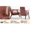 CAVINAS Mid-Century Modern Armchair,Upholstered Accent Chair for Living Room,Leisure Velvet Armchair with Rubberwood Frame,Lounge Chair Indoor - 3 of 4