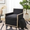 KINWELL Performance Fabric Down Fill Upholstered Swivel Armchair - Black - 2 of 4