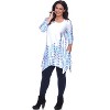 Women's Plus Size 3/4 Sleeve Printed Rella Tunic Top with Pockets - White Mark - 2 of 3