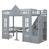 Grungis Twin Over Twin Loft Bed with Changeable Table,Bunk Bed with Ladder Turn into Upper Bed and Down Desk,Loft and Bunk Bed for Bedroom - 4 of 4