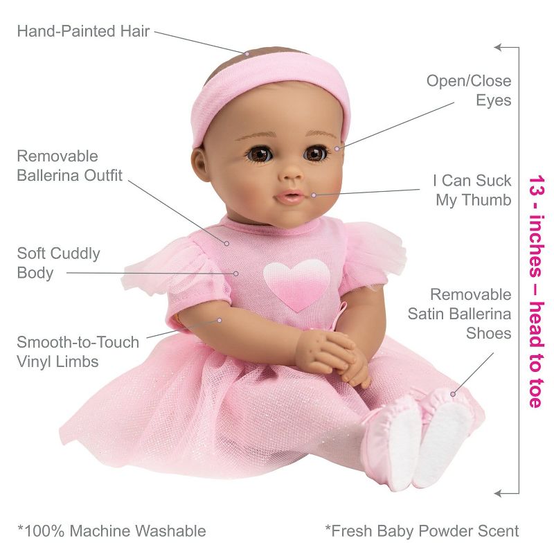 Adora Ballerina Doll - Juliet -13 inch Black Baby Doll, Open/Close Eyes, 3 of 9