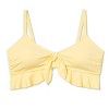 Juniors' Ribbed Ruffle Tie-Front Bralette Bikini Top - Xhilaration™ Yellow - image 4 of 4