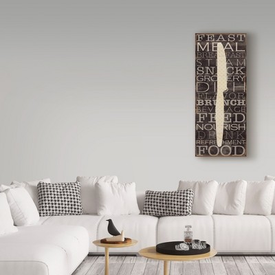 Cream Polka Dot Knife on Black Canvas Kitchen Art 24'' x 10''