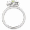 Black Bow Jewelry Silver Stackable 12mm .12 Carat Peridot Flower Ring - 2 of 4