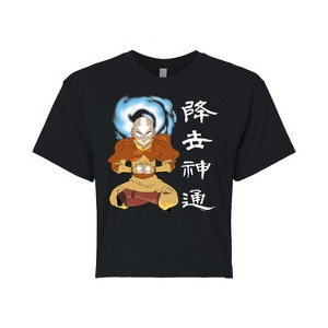 Women's - Avatar: The Last Airbender - Aang Sitting Avatar State Cropped Graphic T-Shirt - 1 of 4