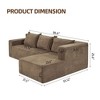 LOVMOR Modular Sectional Sofa, Modern 3-Seater Couch with Extra Deep Seat and Wide Arms, Comfy Upholstered Furniture for Living Room, Bedroom, Office - 4 of 4