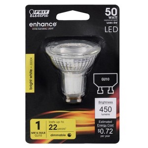 Feit Electric MR16 GU10 LED Bulb Bright White 50 Watt Equivalence 1 pk - 1 of 1