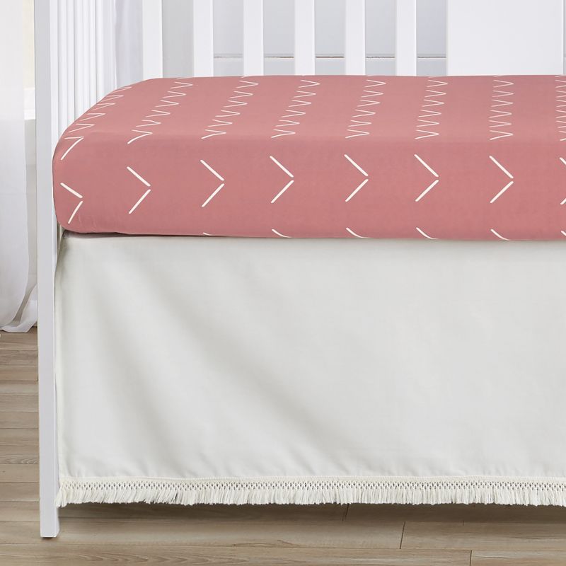 Sweet Jojo Designs Girl Baby Crib Bedding Set - Diamond Tuft Mauve Pink Ivory Off White 4pc, 5 of 7