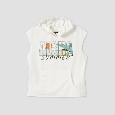 graphic sleeveless hoodie