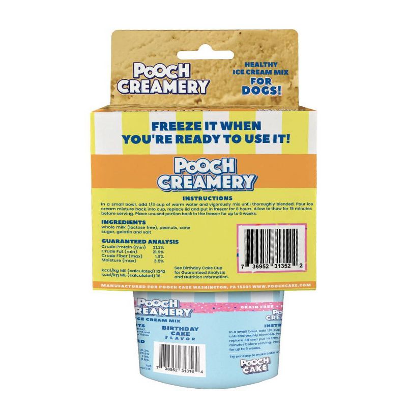 Pooch Creamery All Ages Dog Treat with Peanut Butter and Cake Recipe - 4.64oz/2ct, 2 of 10