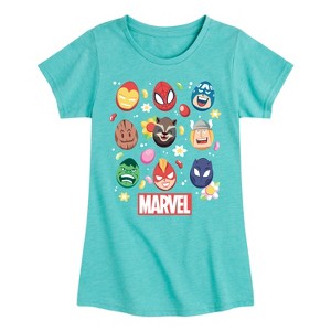 Girls' - Marvel - Easter Egg Group Fitted Short Sleeve Graphic T-Shirt - 1 of 4