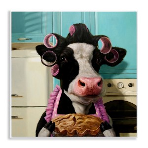 Stupell Industries Glamorous Cow Baking Pie Wall Plaque Art, 12" x 12" - 1 of 4