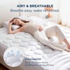 Queen Mattress Pad - Quilted Fitted Topper with Deep Pocket, Breathable Noiseless, Machine Washable, White, 60x80 Inches - 2 of 4