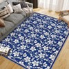 Floral Washable Rugs Kitchen Runners for Hallway Laundry Contemporary Flower Girls Bedroom Rug Non Slip Kids Playroom Carpet - 2 of 4