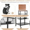 Kitchen Storage Cart with 5 - Tier Baskets, Wood Top, Rolling Snack Cart, Metal Black, Easy to Move, Durable Storage Solution - 4 of 4