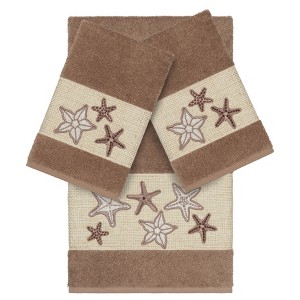 Linum Home Textiles 100% Turkish Cotton LYDIA Embellished Towel Set - 1 of 4