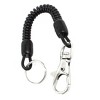 Unique Bargains Metal Lobster Hook Stretchy Coil Keyring Key Chain Strap 8" Length Black - 3 of 4