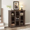 9 Cube Storage Organizer Bookshelf, 4 Tier Farmhouse Horizontal Bookcase, 37.4 Inch Wood Storage Bookcase for Entryway - 3 of 4