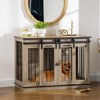 PawHut Modern Dog Crate End Table with Divider Panel, Dog Crate Furniture for Large Dog and 2 Small Dogs with Two Rooms Design - 2 of 4