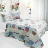 Slickblue Full/Queen 3PC Cotton Quilt Set, Reversible Vermicelli Quilted, Multi Design Options, Includes Shams - 2 of 4