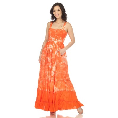Women's Smocked Ruffle Maxi Sun Dress