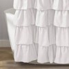 Floral textured vintage shower curtain, white, 72x72 farmhouse style. - 3 of 4
