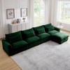 Oversized 157.5" Corduroy Cloud Modular L-Shaped Sectional Sofa with Big Deep Seat and Storage Ottoman, 5-Piece Free combination Sofa - 3 of 4