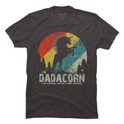 Men's Design By Humans Dadacorn Like A Normal Dad, More Awesome By shirtpublic T-Shirt