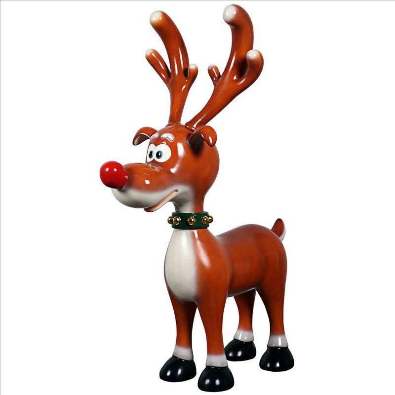 Design Toscano Jolly Holly, Santa's Red-Nosed Christmas Reindeer Statue, 4 of 9